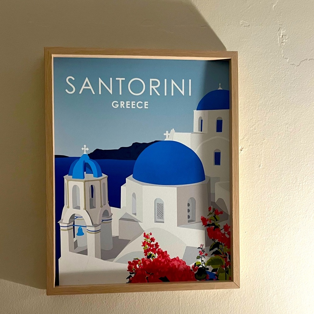 Medium Sized Santorini inspired Wall Art frame!